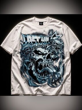 Lost Hills White Graphic Skull Tee - Sizes L & XL - Both NWT